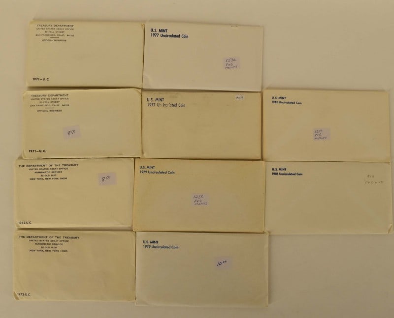 1971-1981 U. S. Mint Uncirculated P & D Coin Sets (1 of 14)