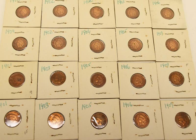 20 Indian Head Pennies Between 1900-1907 (1 of 6)
