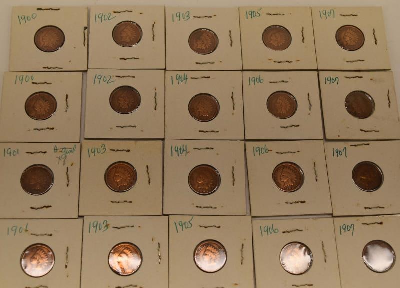 20 Indian Head Pennies Between 1900-1907 (1 of 6)