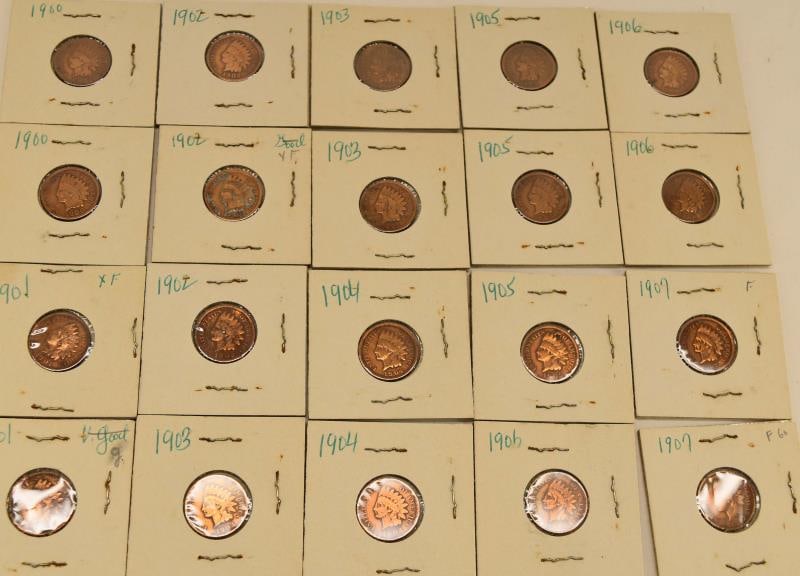 20 Indian Head Pennies Between 1900-1907 (1 of 6)