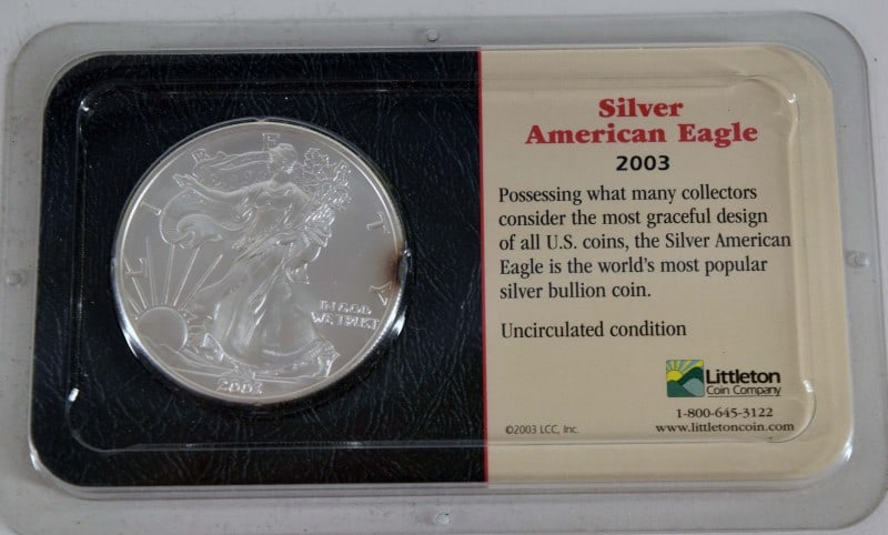 2003 Silver American Eagle .999 Fine Silver (1 of 5)