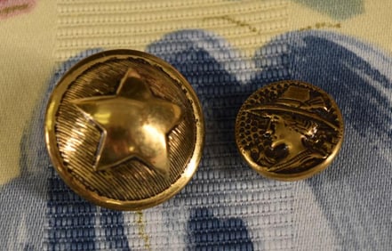 Two Vintage Brass Buttons