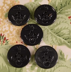 Five Navy Peacoat Buttons
