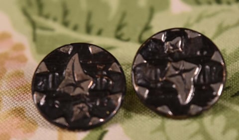 Black Glass Handkerchief Corner With Silver Lustre
