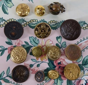 Collection Of Vintage Military Buttons
