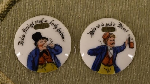 Decal Trim Button German Procelain