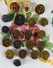 Knight And Shield Brass & Enamel Buttons