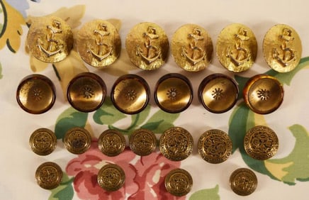 Group Of Brass & Imitation Tortise Buttons