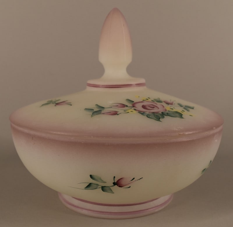 Fenton Rose Garden Covered Candy Dish (1 of 4)