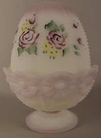 Fenton Burmese Rose Garden Fairy Lamp