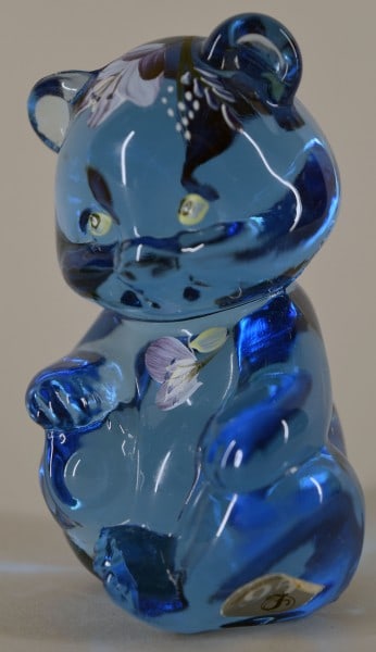 Fenton Blue Glass Teddy Bear Figure (1 of 5)