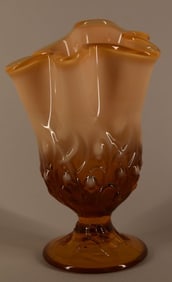Fenton Cameo Opalescent Lily Of The Valley Vase