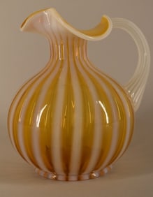 Fenton Gold Opalescent Rib Optic Pitcher