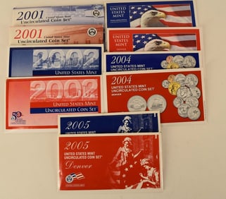 2001-2005 U. S. Mint Uncirculated P & D Coin Sets