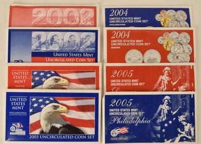 2002-2005 U. S. Mint Uncirculated P & D Coin Sets