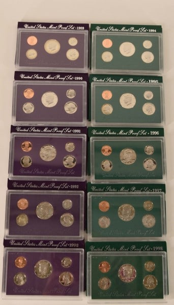 1989-1998 U. S Mint Proof Coin Sets (1 of 8)