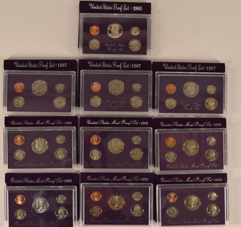 1985-1993 U. S Mint Proof Coin Sets (1 of 16)