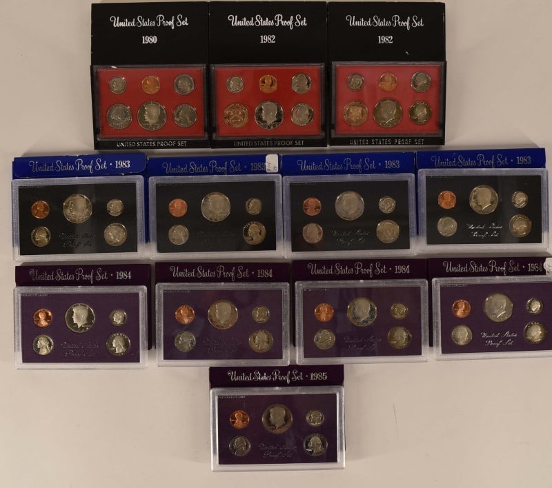 1980-1985 U. S Mint Proof Coin Sets (1 of 16)