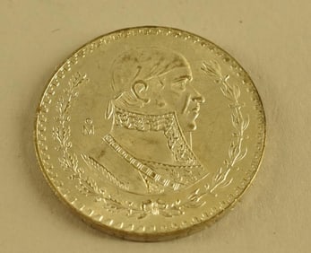 1957 Silver Mexico Peso