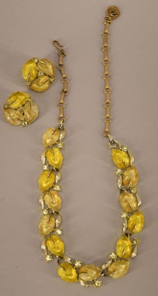 Yellow Lisner Acrylic Necklace & Earring Set (1 of 1)