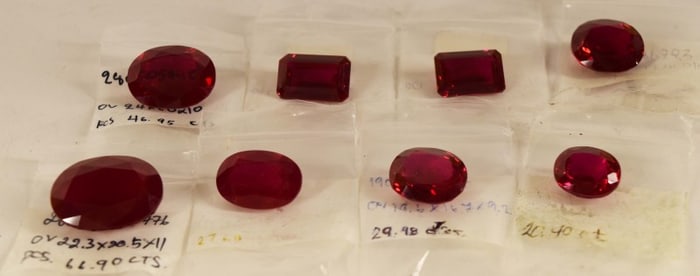 Eight Lab Created Rubies