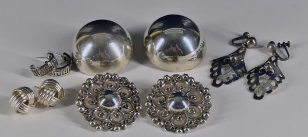 5 Pairs Sterling Silver Earrings