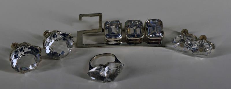 Sterling Silver Pin And Crystal Earrings (1 of 11)