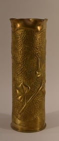 W W1 Brass Shell Casing Trench Art Vase