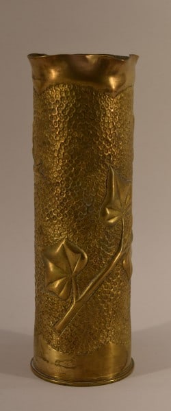 W W1 Brass Shell Casing Trench Art Vase