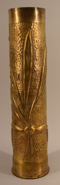 Brass Artillery Shell Trench Art Embossed Vase (1 of 3)