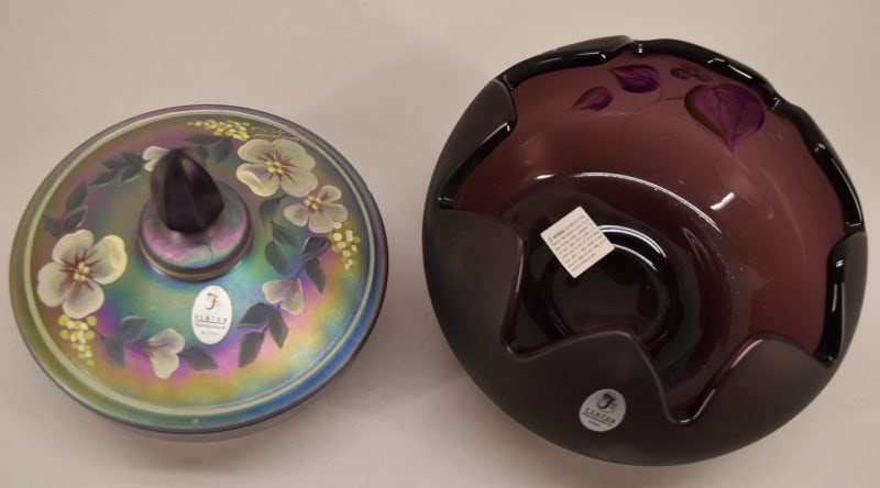 Fenton Aubergine Sanded Rose Bowl (1 of 5)