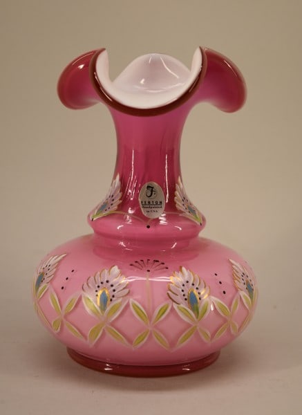 Fenton Connoisseur Collection Wild Rose Vase (1 of 3)