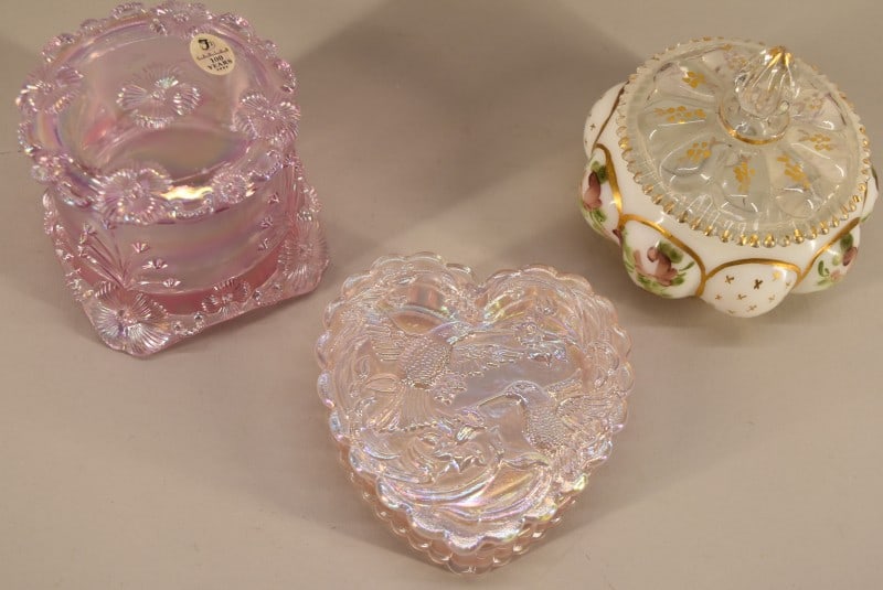 Three Fenton Covered Dress Jars Or Boxes (1 of 5)