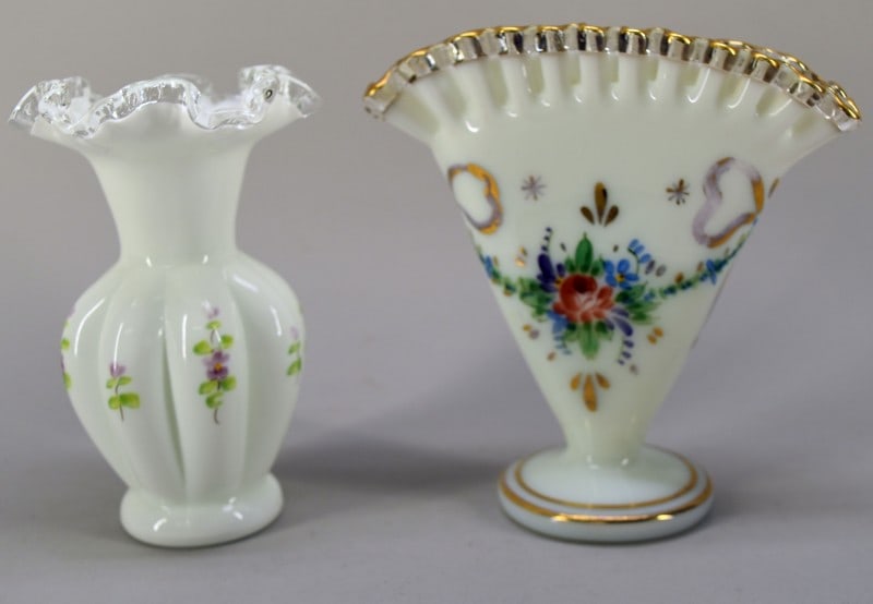 Fenton Hand Painted Silver Crest Vases (1 of 3)