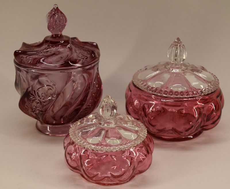 Fenton Soft Rose Covered Jars Or Powder Boxes (1 of 6)