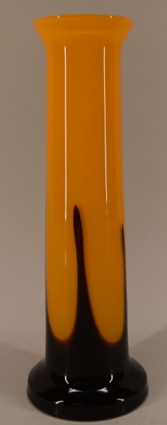 Czech Kralik Orange & Black Vase (1 of 2)