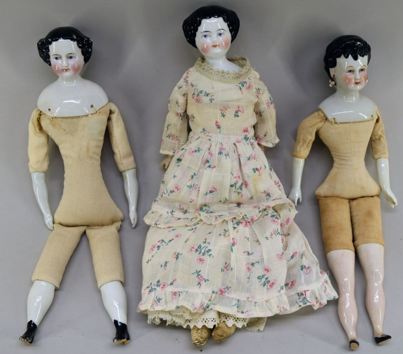 Three German China Head Dolls (1 of 3)