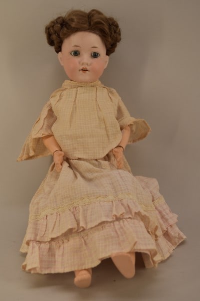 Armand Marseille 390 Doll Porcelain Bisque Doll: Featuring The Armand Marseille 390 Doll Bisque Head And Composition Ball Jointed Body, Measuring 19". No Missing Fingers, Composition In Average Condition For Age, No Chips Or Chunks Missing, Head In