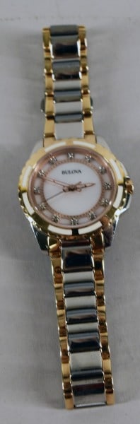 Bulova Diamond Stainless Steel & Rose Gold Watch (1 of 4)