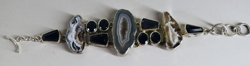 Geode Druzy Amethyst Sterling Silver Bracelet (1 of 10)