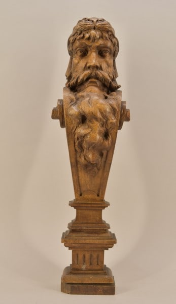 Hand Carved Caryatid Figural Shelf Support Bust (1 of 3)