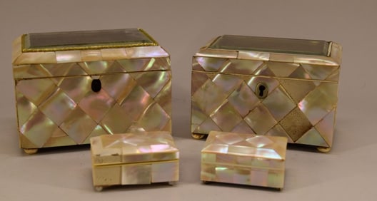 Mother Of Pearl Tea Caddy Boxes