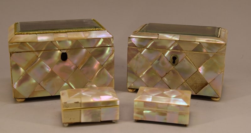 Mother Of Pearl Tea Caddy Boxes (1 of 4)