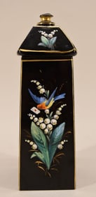 Black Amethyst Glass Covered Jar