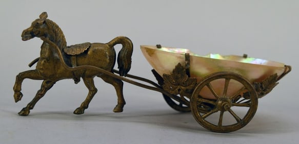 Palais Royal Mother Of Pearl & Ormolu Pony Cart