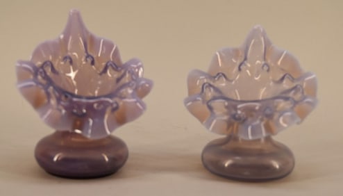 Antique Lilac Opalescent Jack In The Pulpit Vases