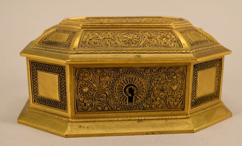 Antique Brass Reliquary Or Trinket Box (1 of 4)