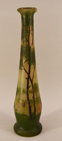 French Legras Lake Landscape Enamel Vase (1 of 4)