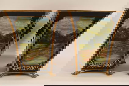 Pair Of Hand Painted Tole Planters