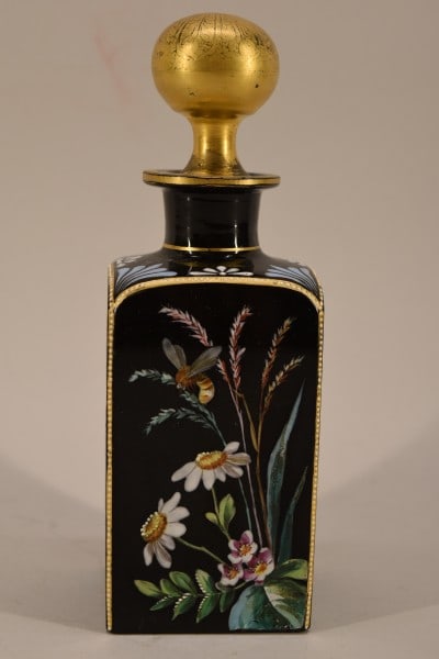 Black Amethyst Glass Enamel Cologne Bottle (1 of 5)
